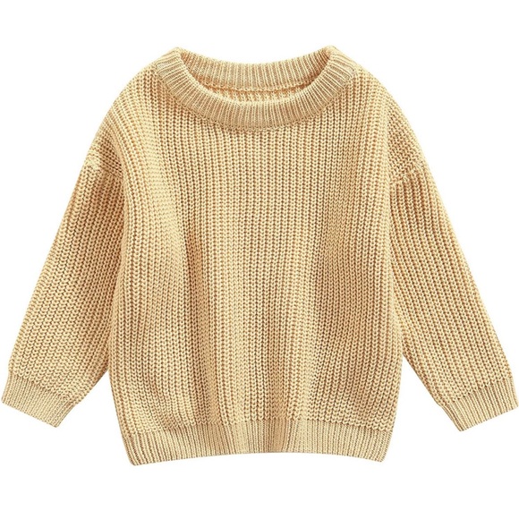 Other - Baby Toddler Unisex Knitted Crewneck Sweater - Beige - 6-9 months - Gently Used